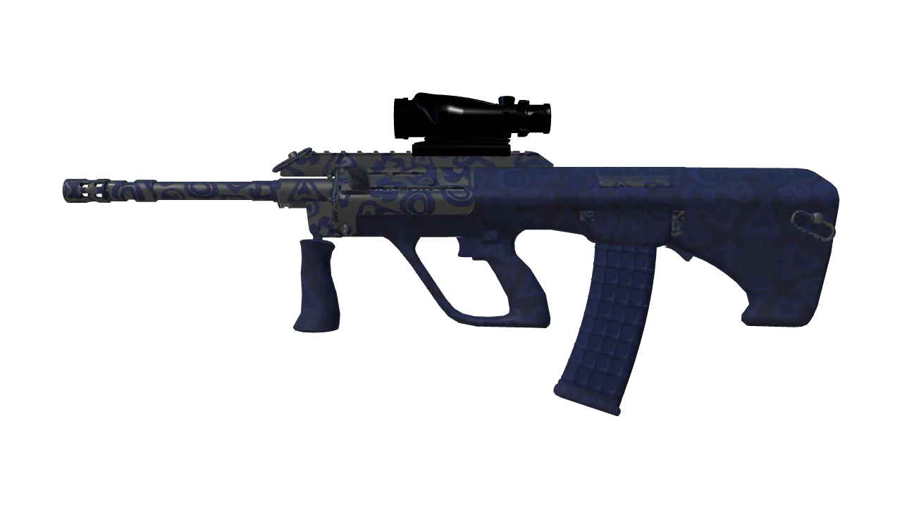AUG | Navy Murano (Factory New) — Dust II light, front