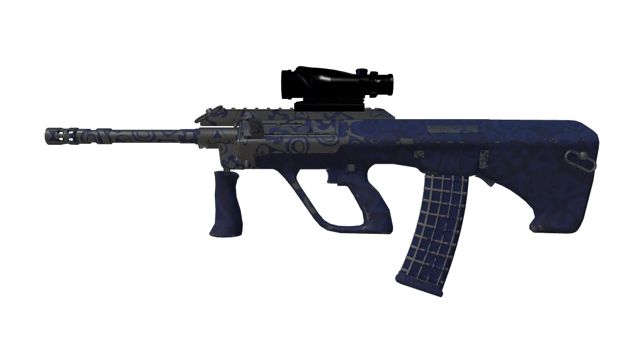 Souvenir AUG | Navy Murano (Field-Tested) — Dust II light, front