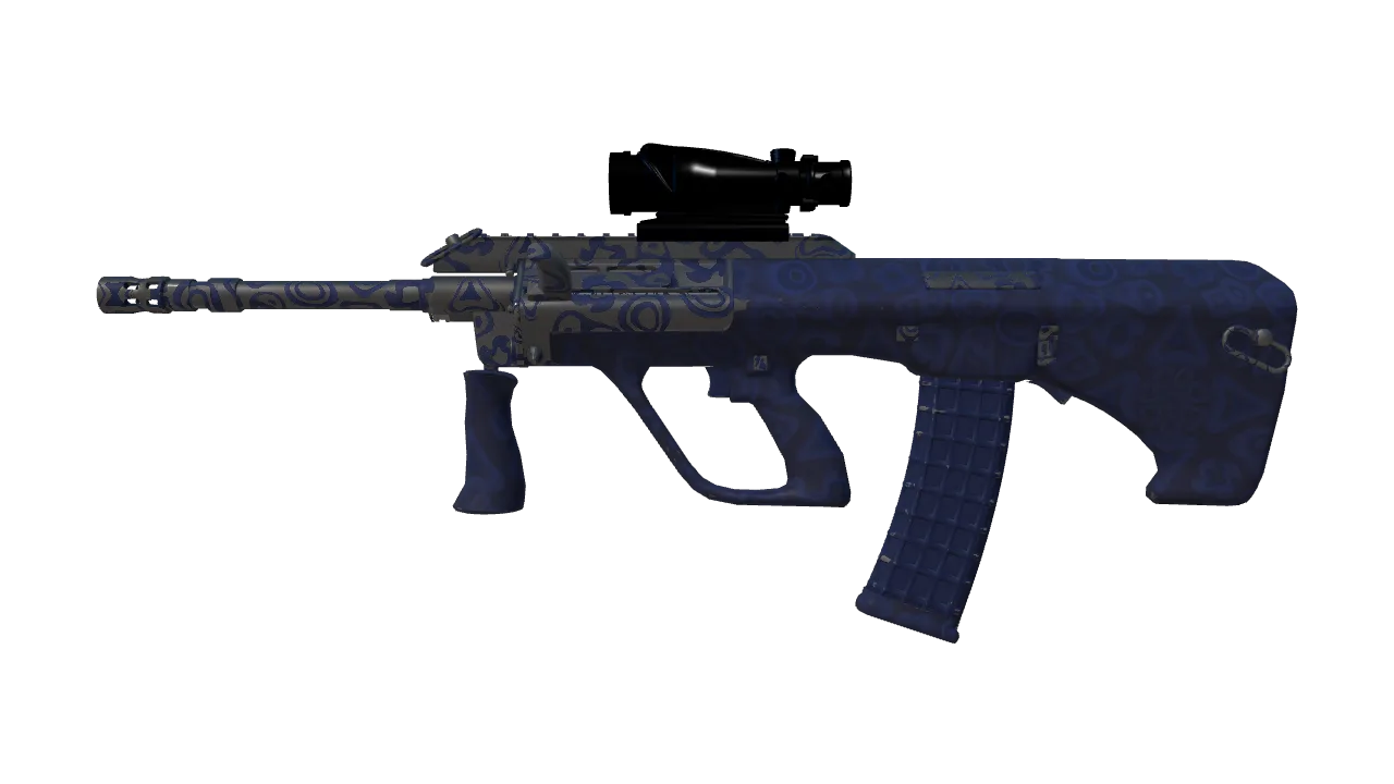 AUG | Navy Murano (Minimal Wear) — Dust II light, front