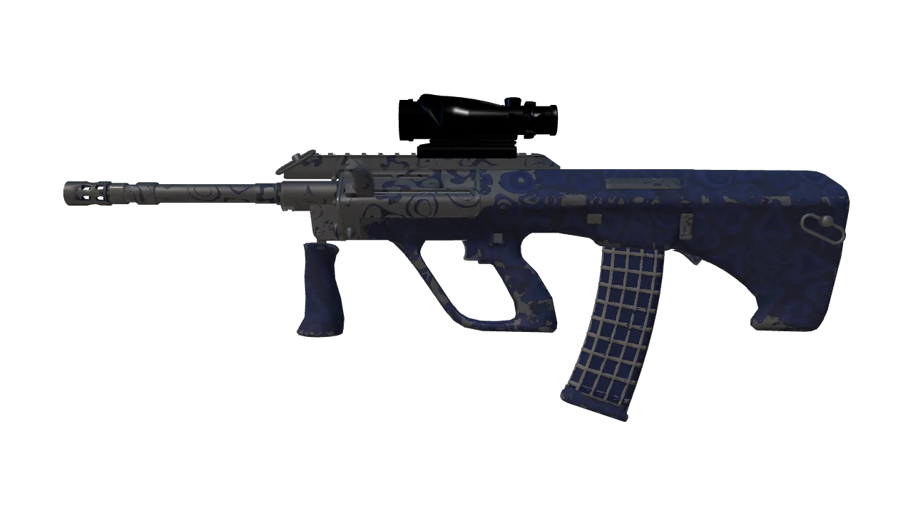 Souvenir AUG | Navy Murano (Well-Worn) — Dust II light, front