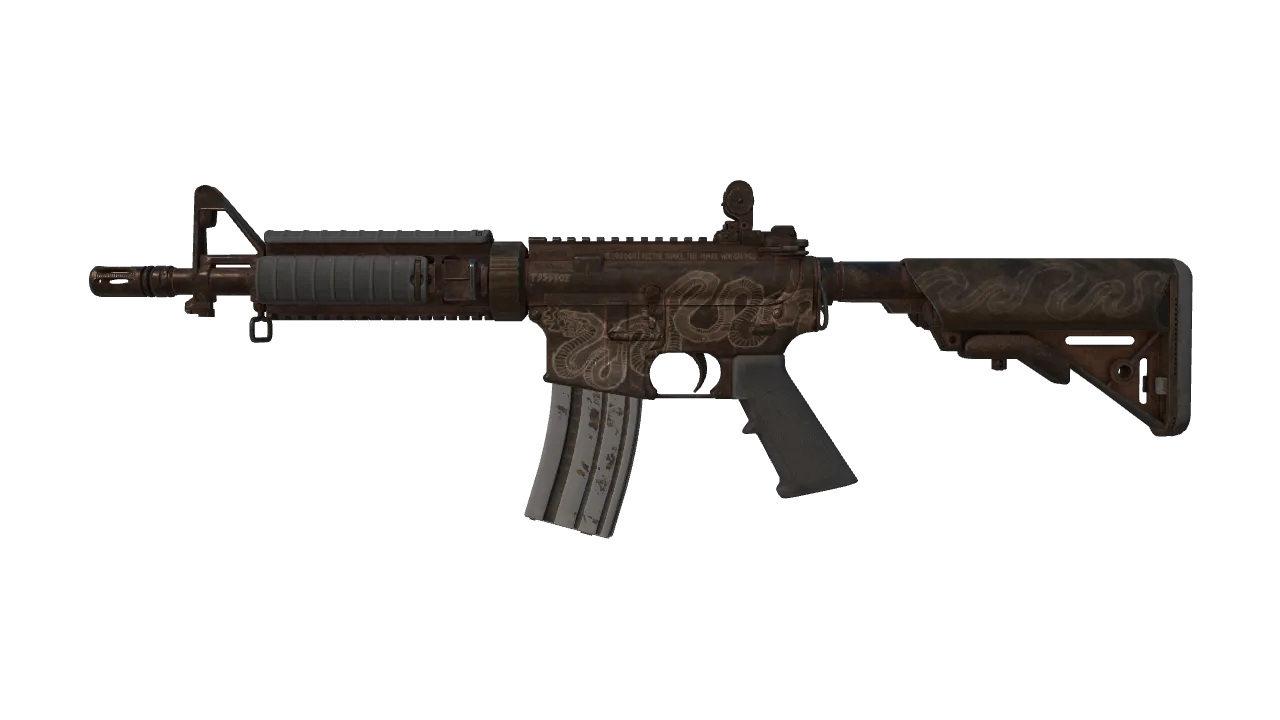 M4A4 | Etch Lord (Battle-Scarred) — Dust II light, front