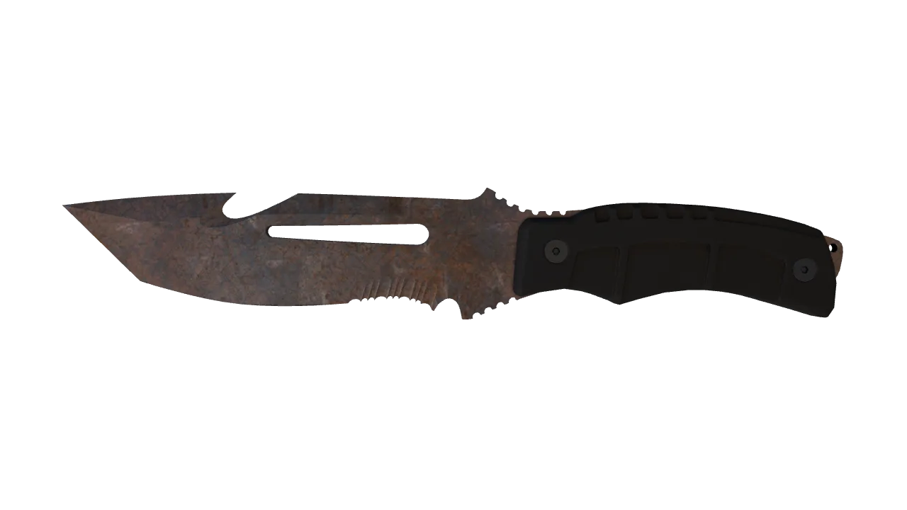 StatTrak™ ★ Survival Knife | Rust Coat (Well-Worn) — Dust II light, front