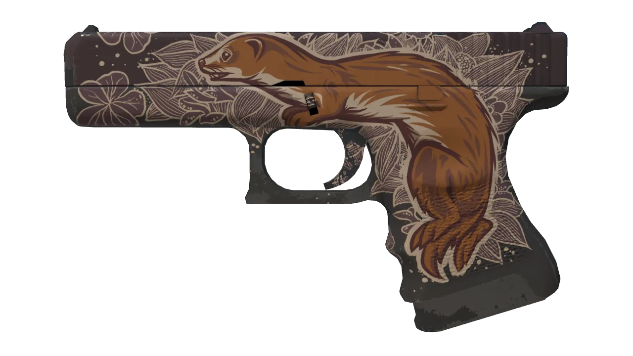 StatTrak™ Glock-18 | Weasel (Field-Tested) — Dust II light, front