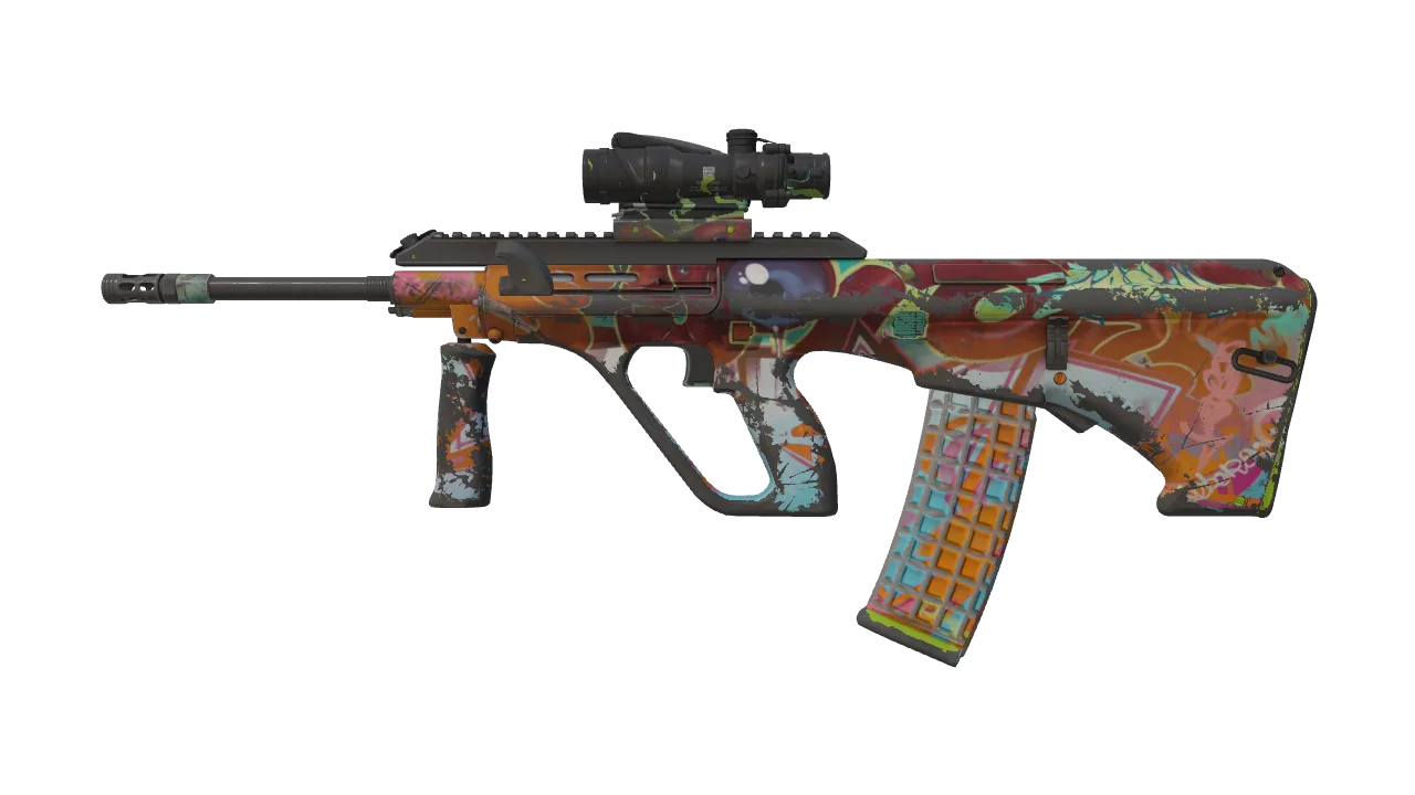 Souvenir AUG | Eye of Zapems (Battle-Scarred) — Dust II light, front