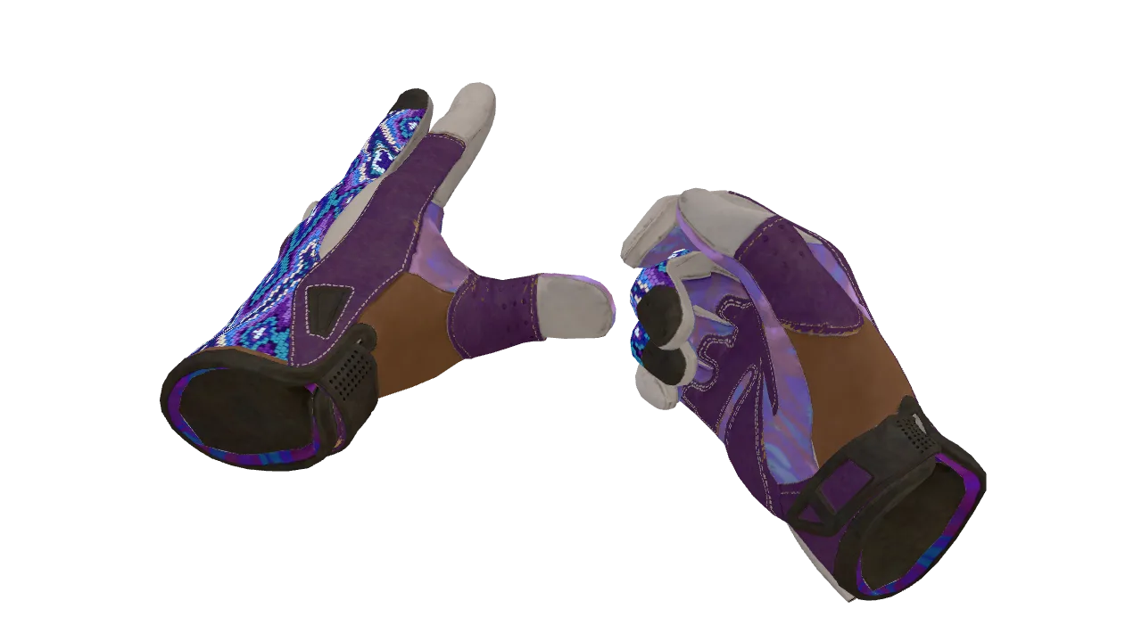 ★ Sport Gloves | Violet Beadwork (Minimal Wear) — Dust II light, front