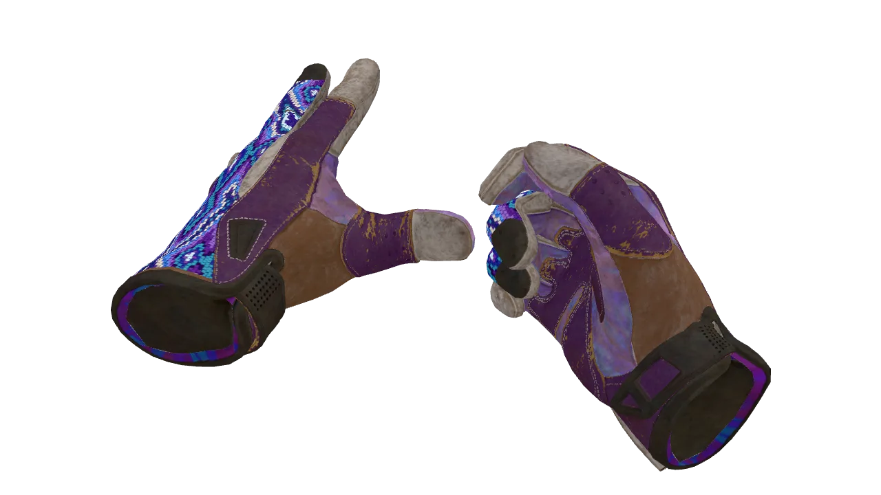 ★ Sport Gloves | Violet Beadwork (Well-Worn) — Dust II light, front
