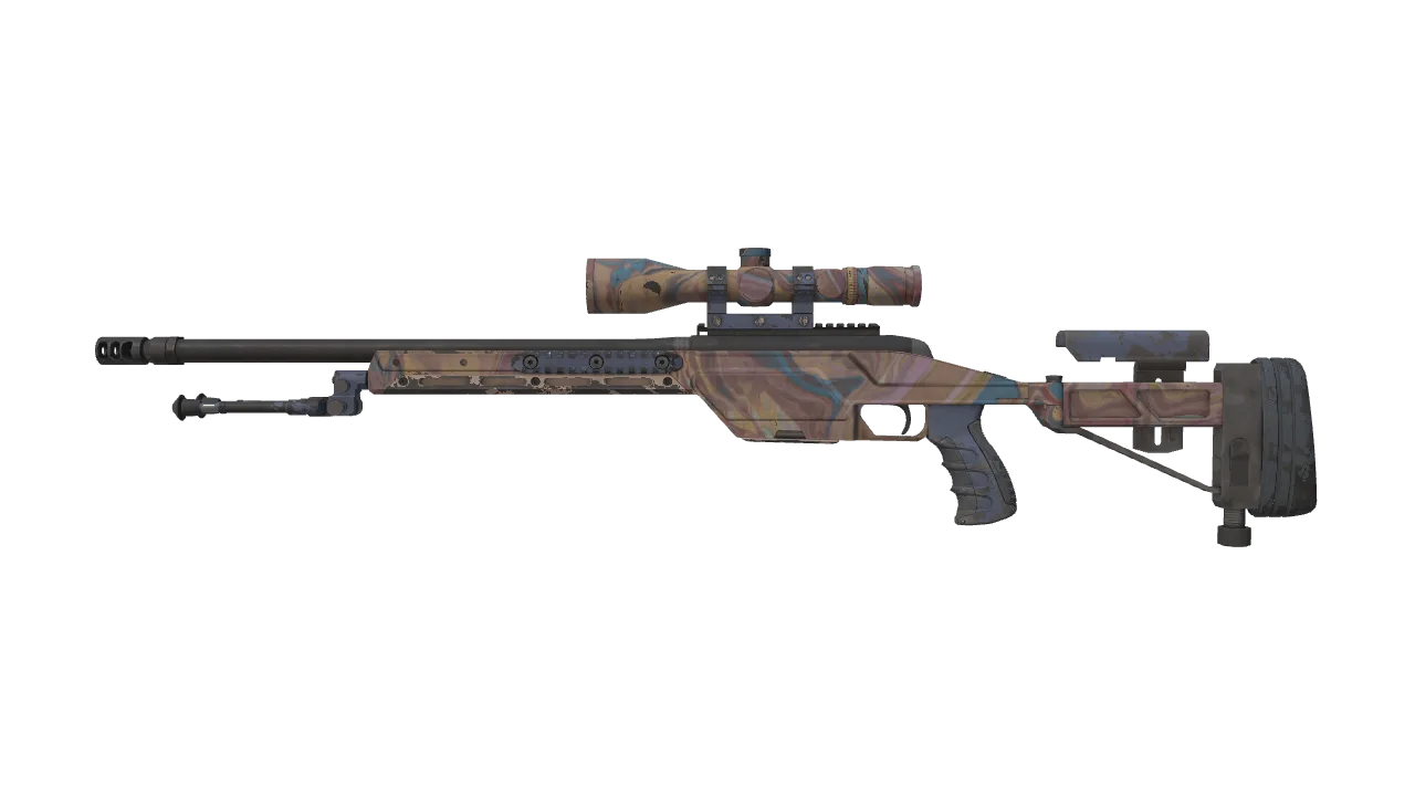 SSG 08 | Blush Pour (Well-Worn) — Dust II light, front