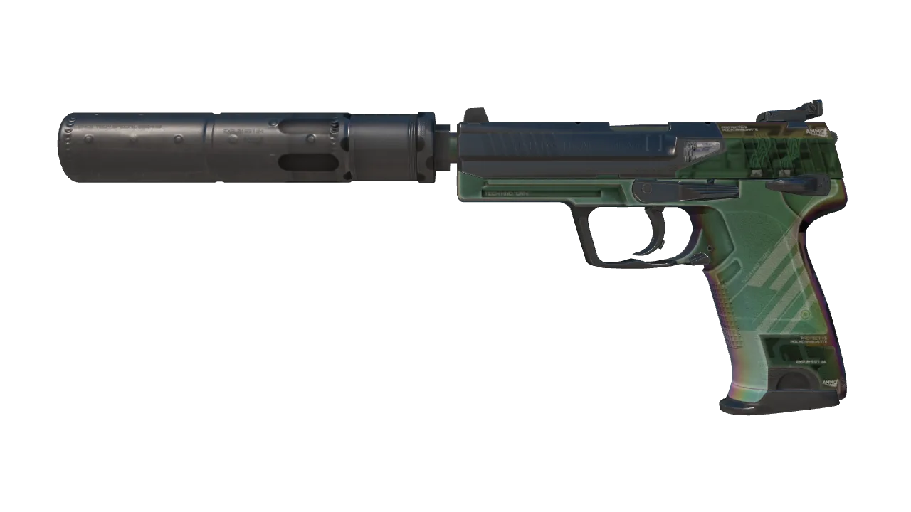 USP-S | PC-GRN (Factory New) — Dust II light, front