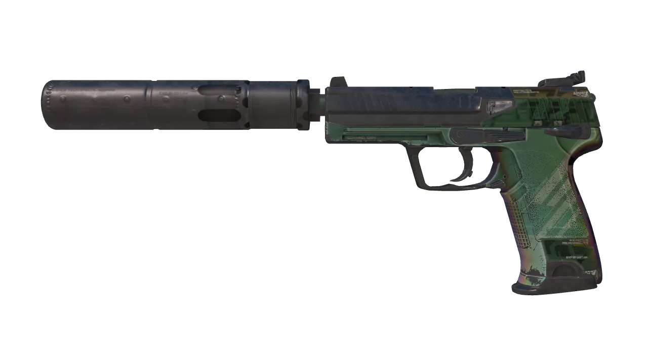 Souvenir USP-S | PC-GRN (Field-Tested) — Dust II light, front