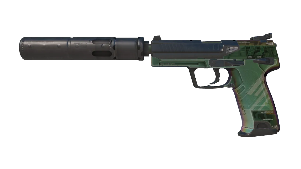 USP-S | PC-GRN (Minimal Wear) — Dust II light, front
