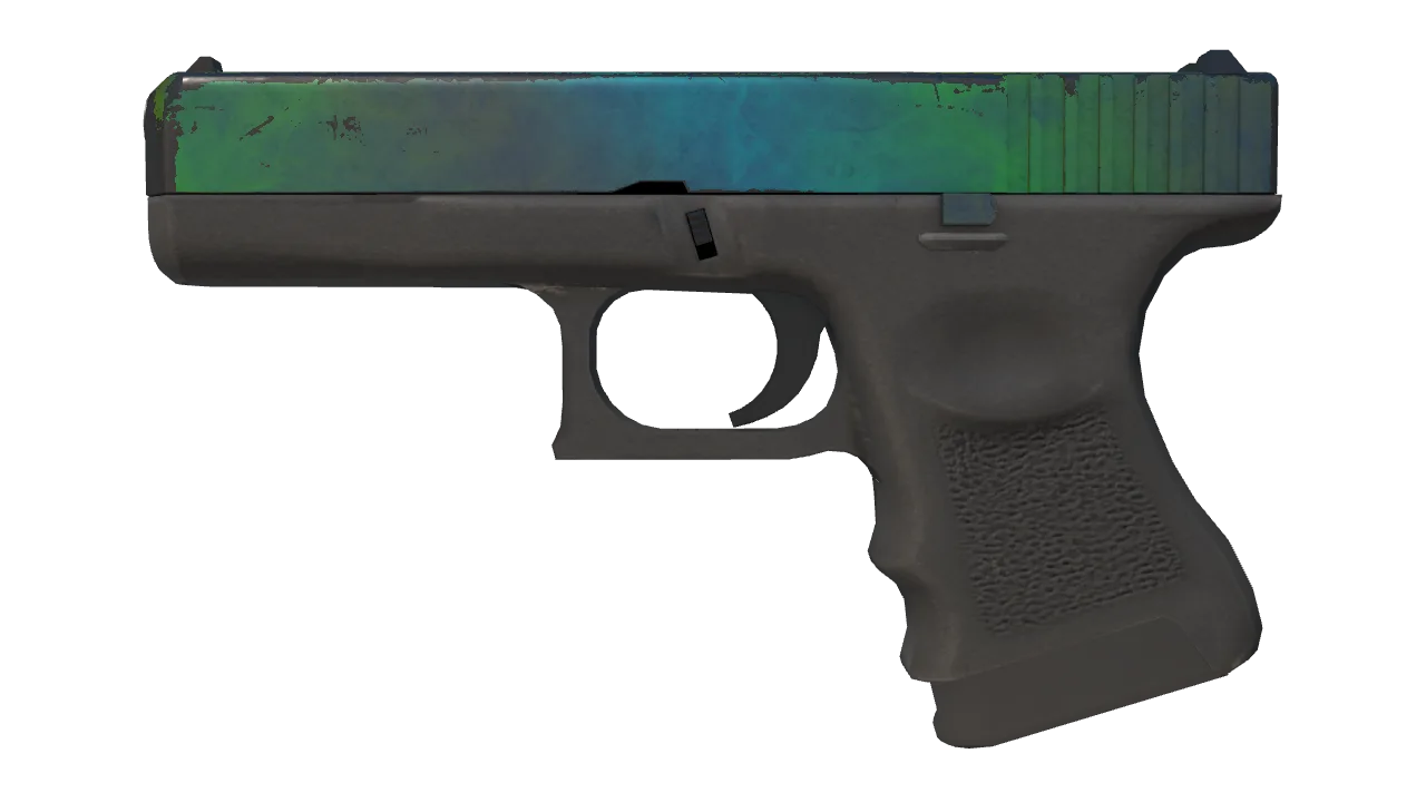 Souvenir Glock-18 | Gamma Doppler (Phase 3) (Battle-Scarred) — Dust II light, front