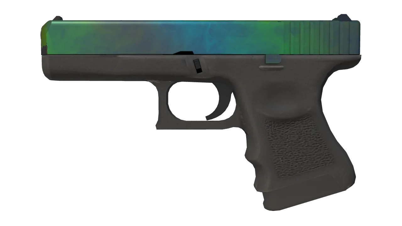 Souvenir Glock-18 | Gamma Doppler (Phase 3) (Minimal Wear) — Dust II light, front