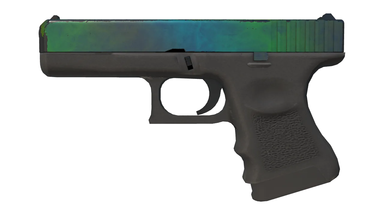 Souvenir Glock-18 | Gamma Doppler (Phase 3) (Well-Worn) — Dust II light, front