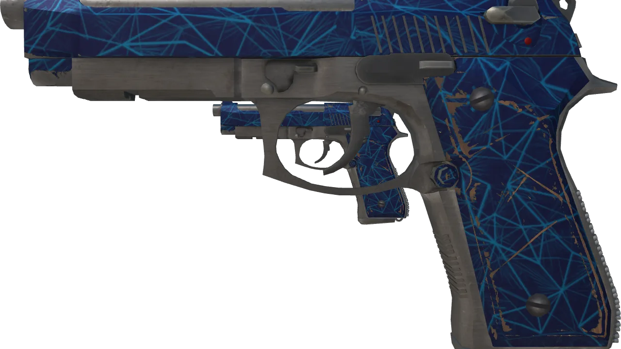 Souvenir Dual Berettas | Cobalt Quartz (Field-Tested) — Dust II light, front
