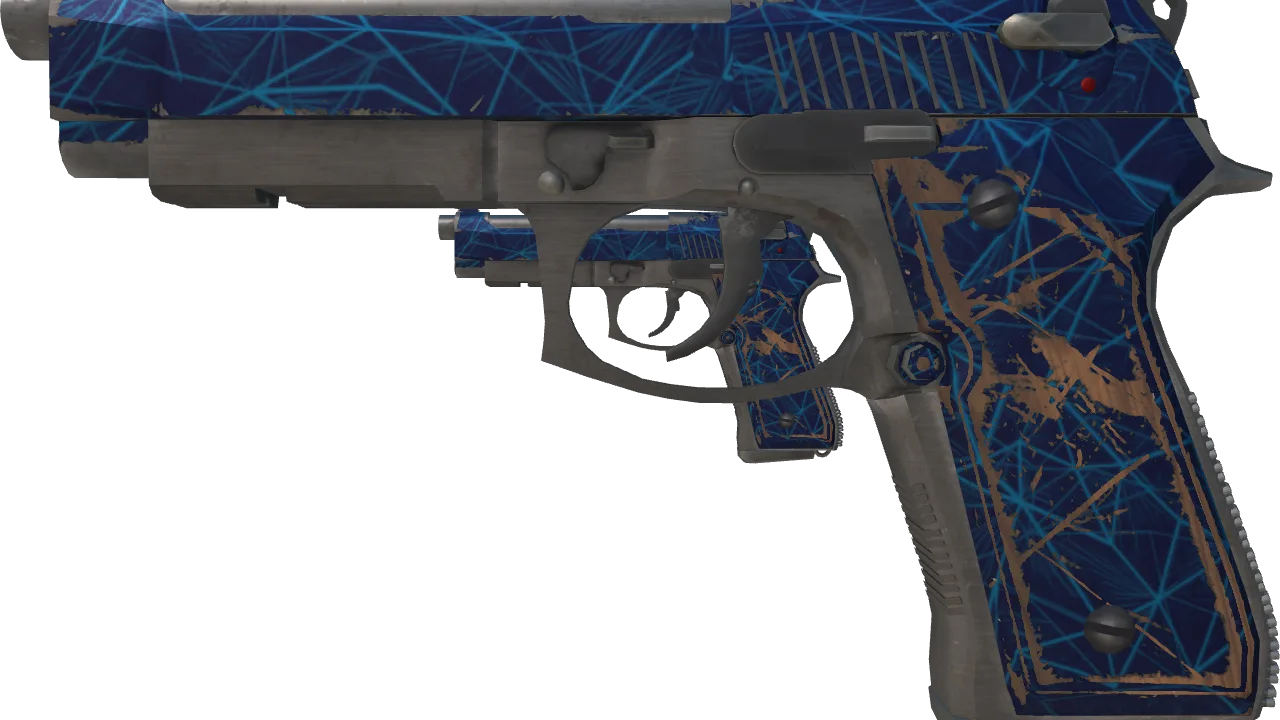 Souvenir Dual Berettas | Cobalt Quartz (Well-Worn) — Dust II light, front