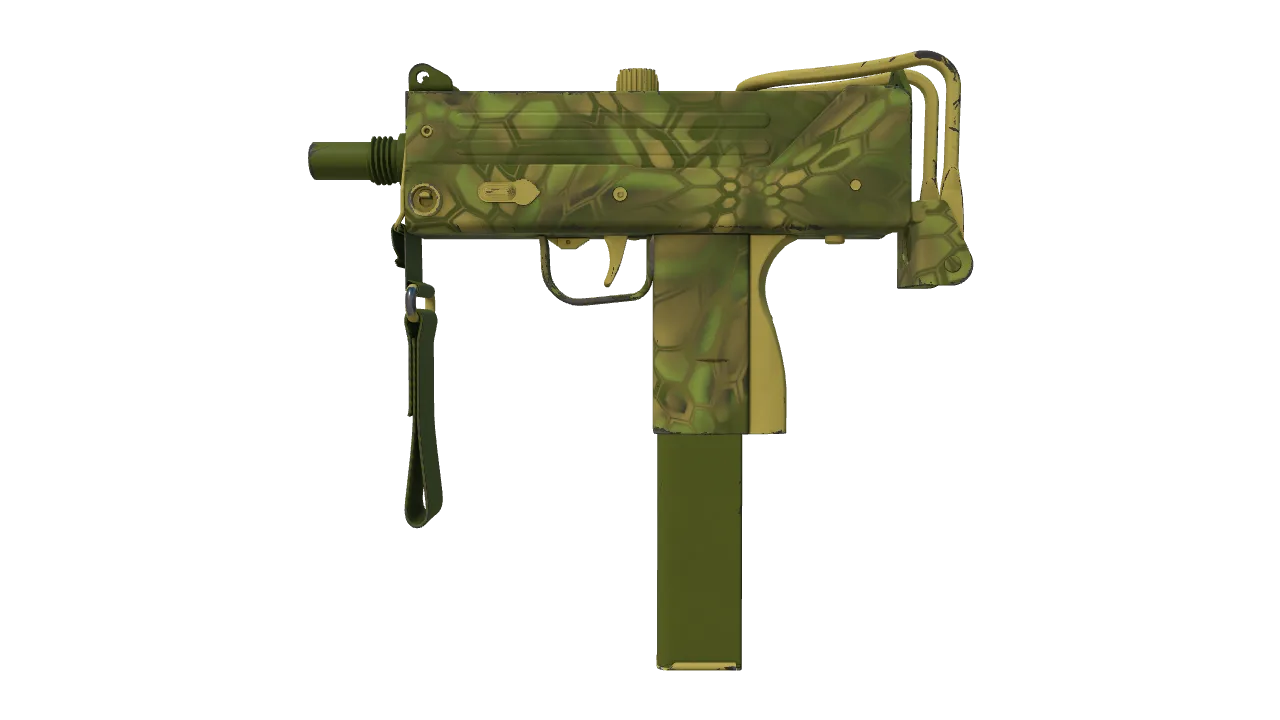 MAC-10 | Acid Hex (Minimal Wear) — Dust II light, front