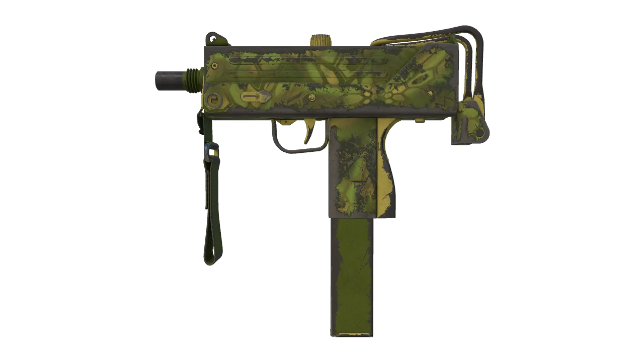 Souvenir MAC-10 | Acid Hex (Well-Worn) — Dust II light, front