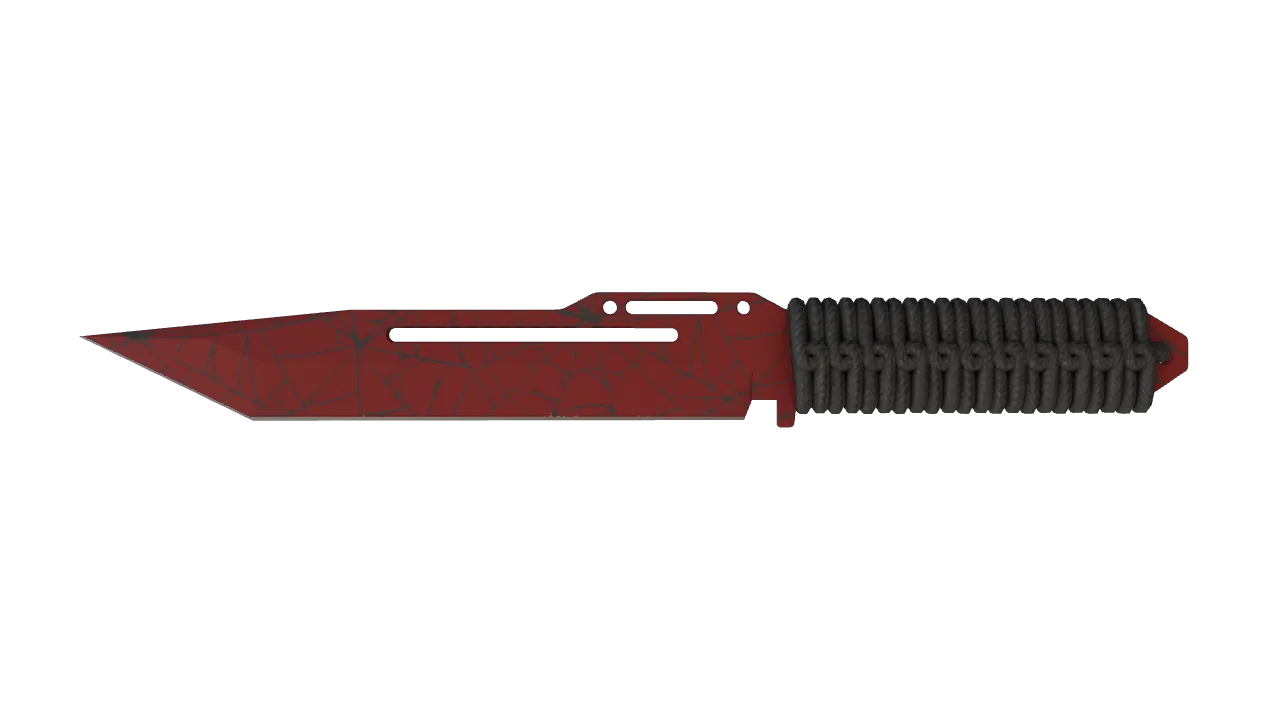 ★ Paracord Knife | Crimson Web (Minimal Wear) — Dust II light, front