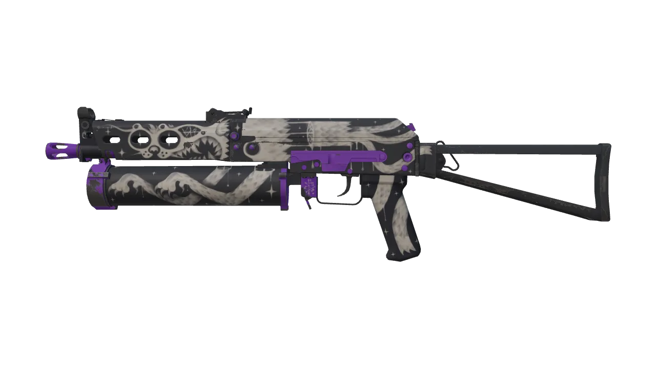 PP-Bizon | Space Cat (Minimal Wear) — Dust II light, front