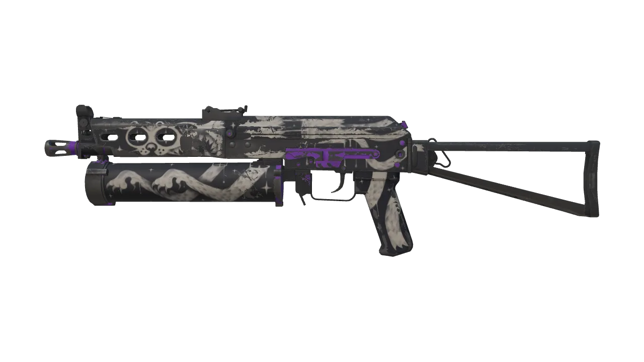 Souvenir PP-Bizon | Space Cat (Well-Worn) — Dust II light, front