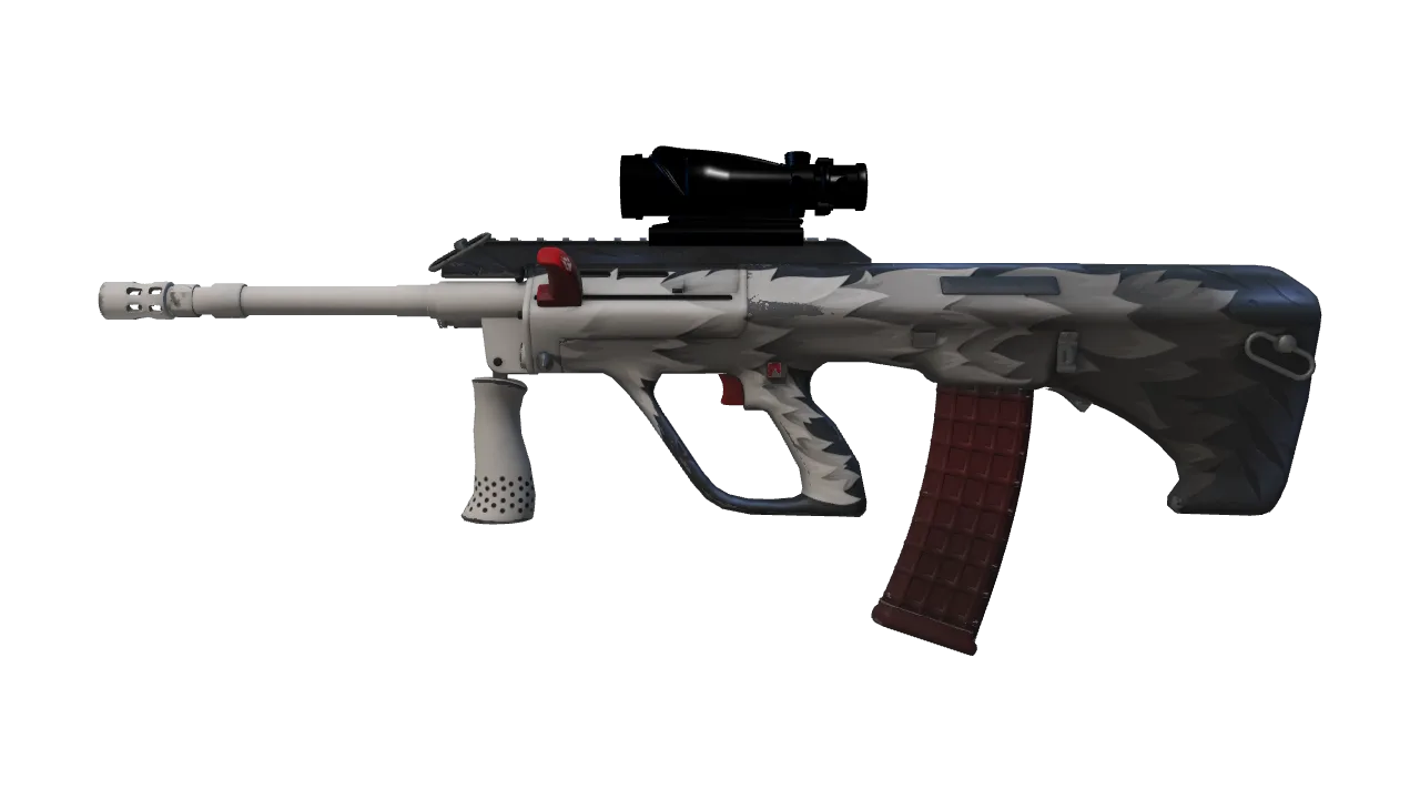StatTrak™ AUG | Arctic Wolf (Well-Worn) — Dust II light, front
