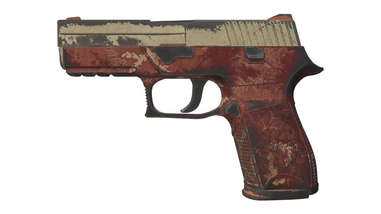 Souvenir P250 | Red Tide (Well-Worn) — Dust II light, front