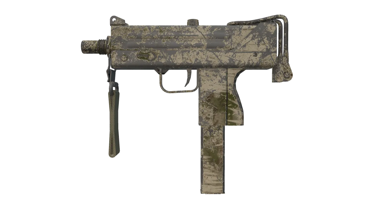 MAC-10 | Palm (Battle-Scarred) — Dust II light, front