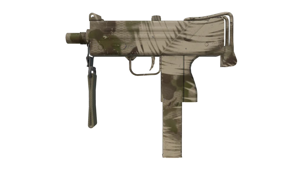 MAC-10 | Palm (Field-Tested) — Dust II light, front