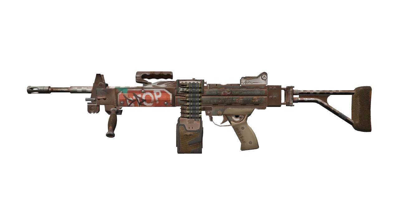 Negev | Drop Me (Factory New) — Dust II light, front
