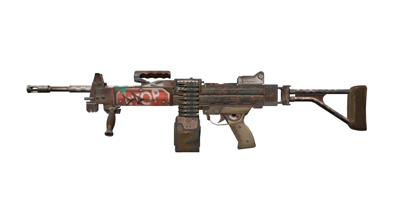 Negev | Drop Me (Field-Tested) — Dust II light, front