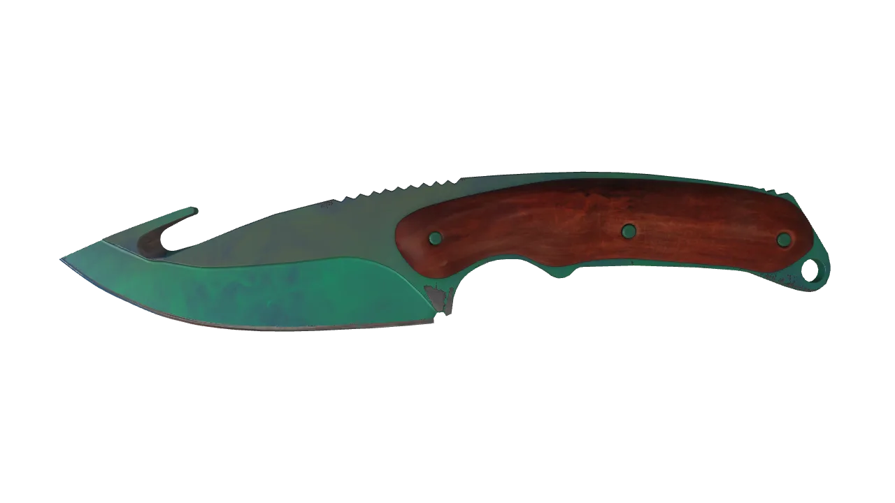 StatTrak™ ★ Gut Knife | Gamma Doppler (Phase 2) (Minimal Wear) — Dust II light, front