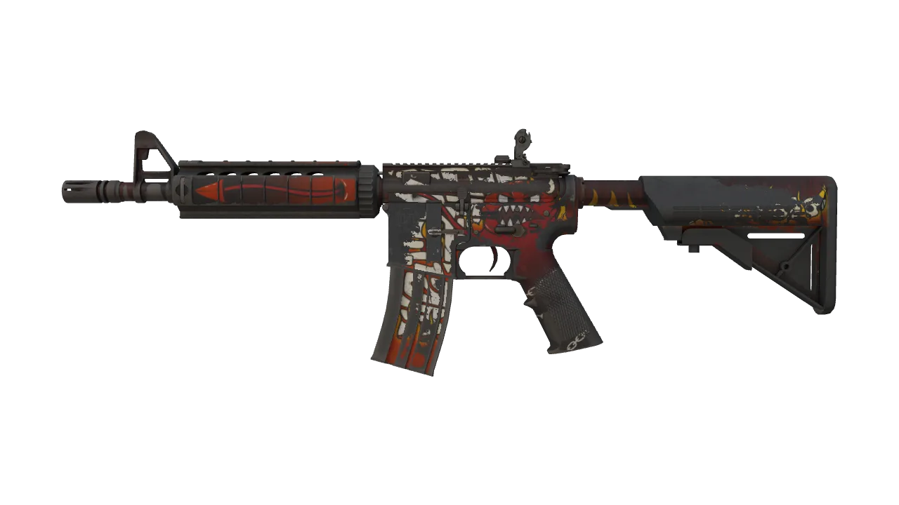 StatTrak™ M4A4 | Hellfire (Battle-Scarred) — Dust II light, front