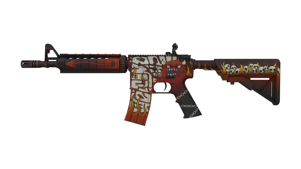 StatTrak™ M4A4 | Hellfire (Factory New) — Dust II light, front