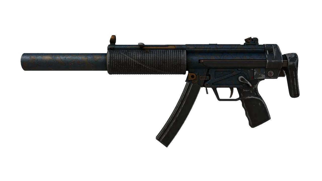MP5-SD | Acid Wash (Battle-Scarred) — Dust II light, front