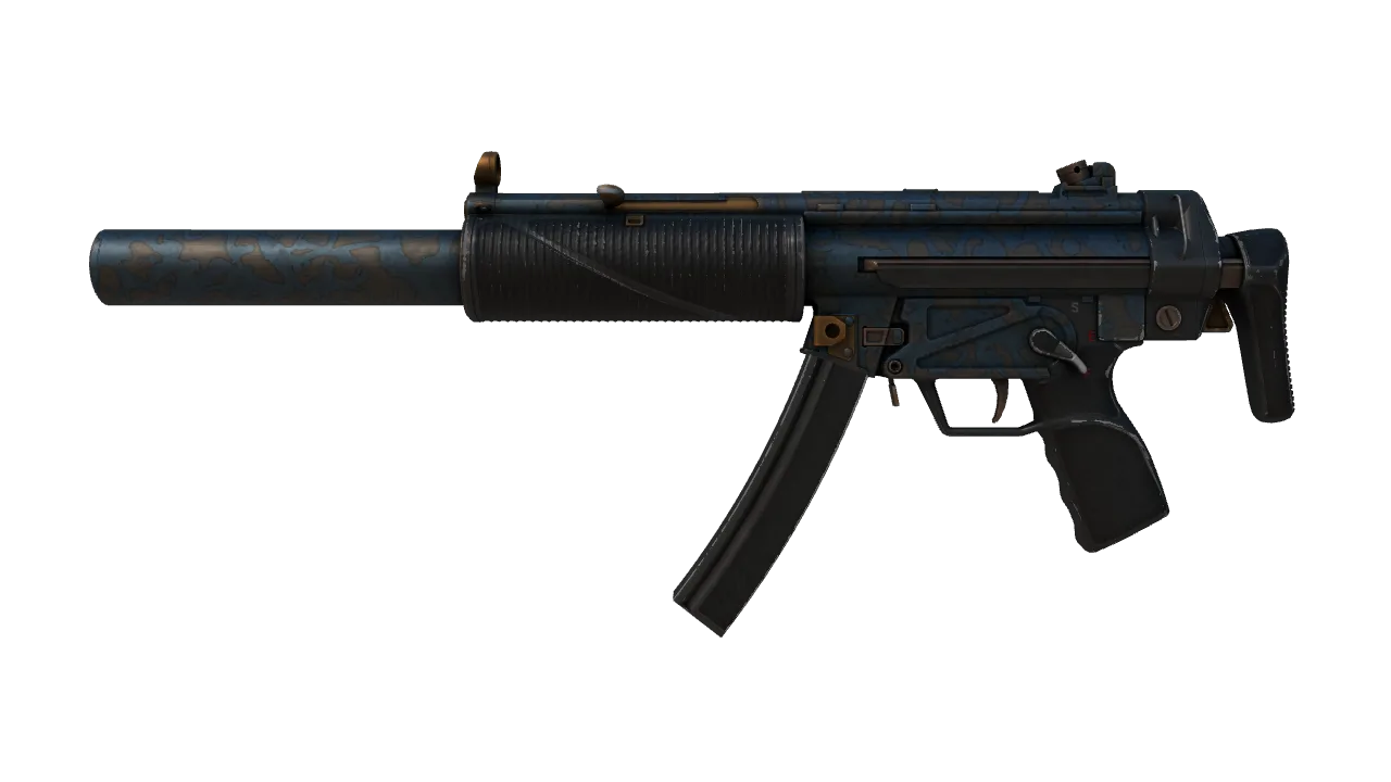 Souvenir MP5-SD | Acid Wash (Well-Worn) — Dust II light, front
