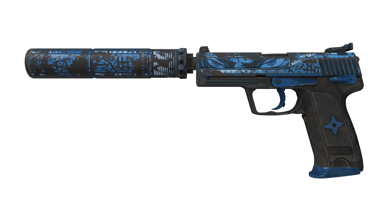 USP-S | Silent Shot (Well-Worn) — Dust II light, front
