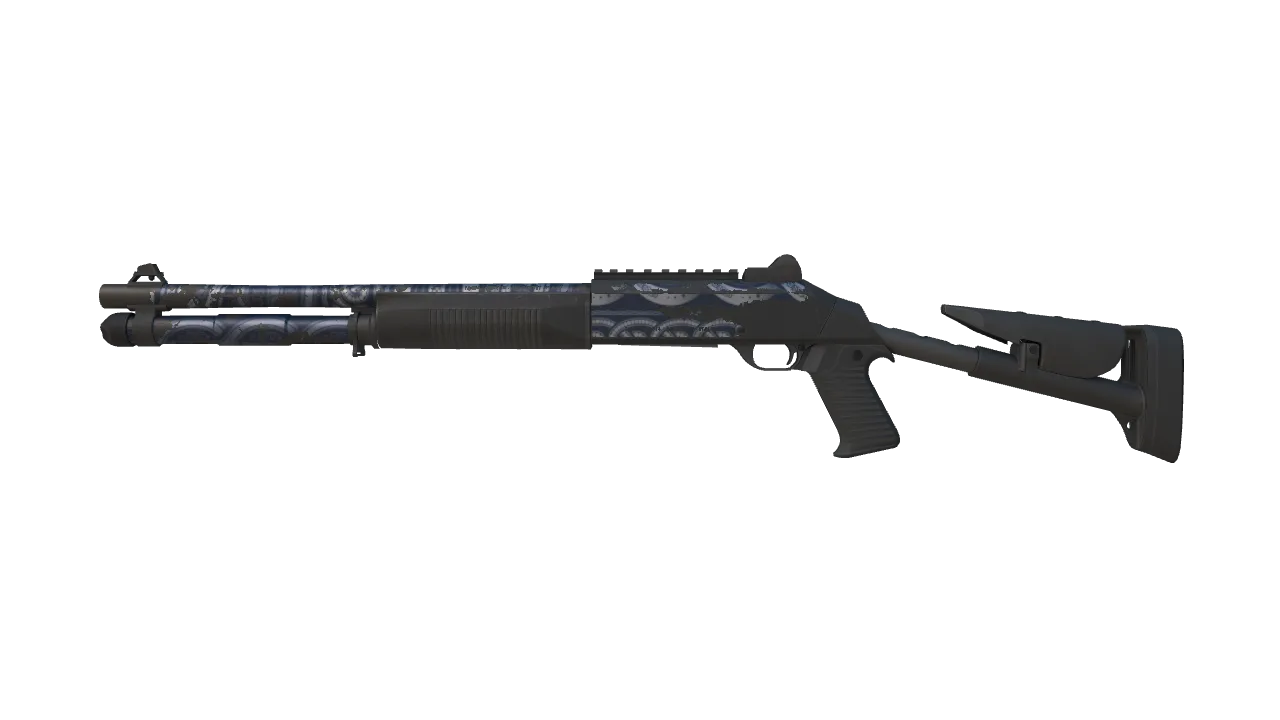 XM1014 | Frost Borre (Well-Worn) — Dust II light, front