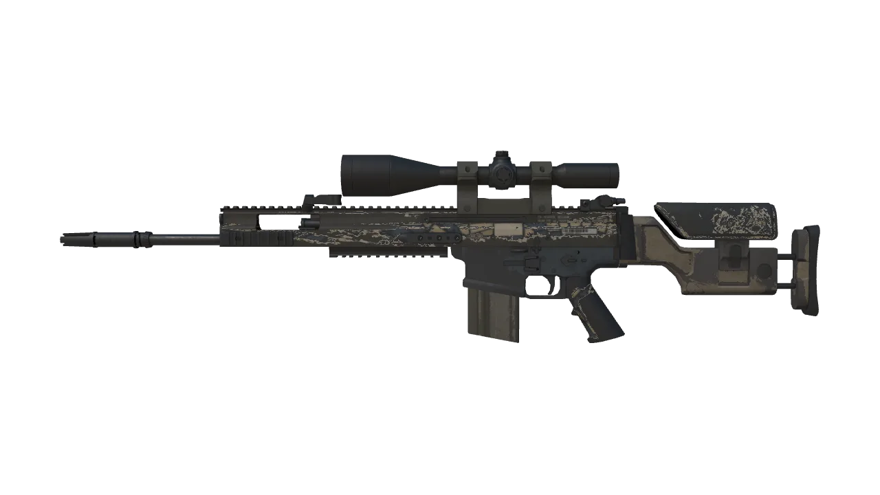 SCAR-20 | Stone Mosaico (Battle-Scarred) — Dust II light, front