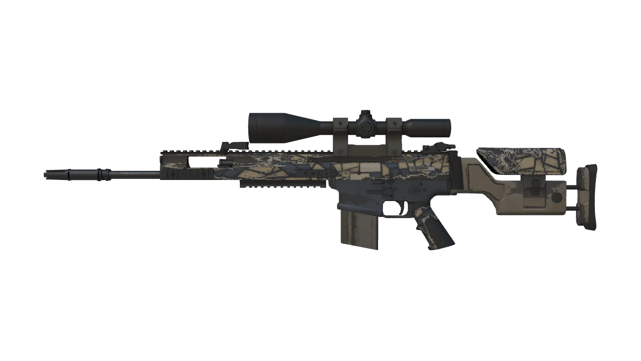 SCAR-20 | Stone Mosaico (Field-Tested) — Dust II light, front