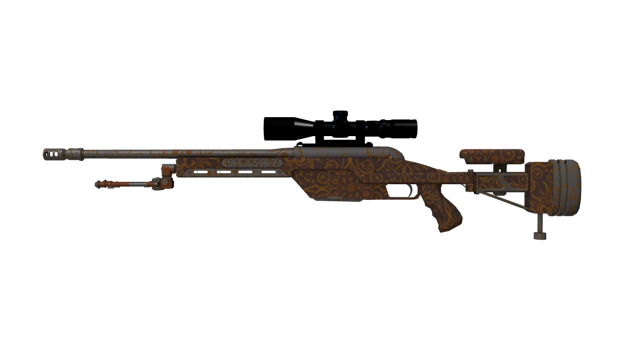 SSG 08 | Orange Filigree (Factory New) — Dust II light, front