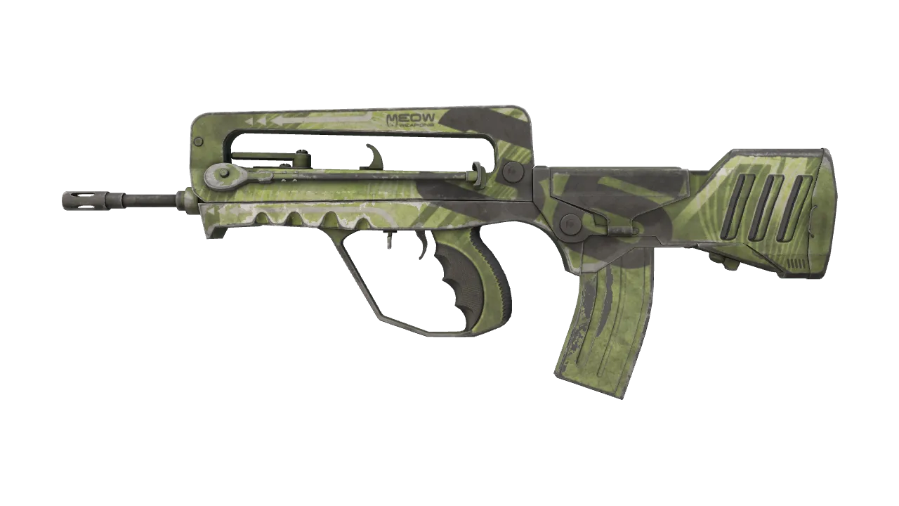 Souvenir FAMAS | Meow 36 (Battle-Scarred) — Dust II light, front