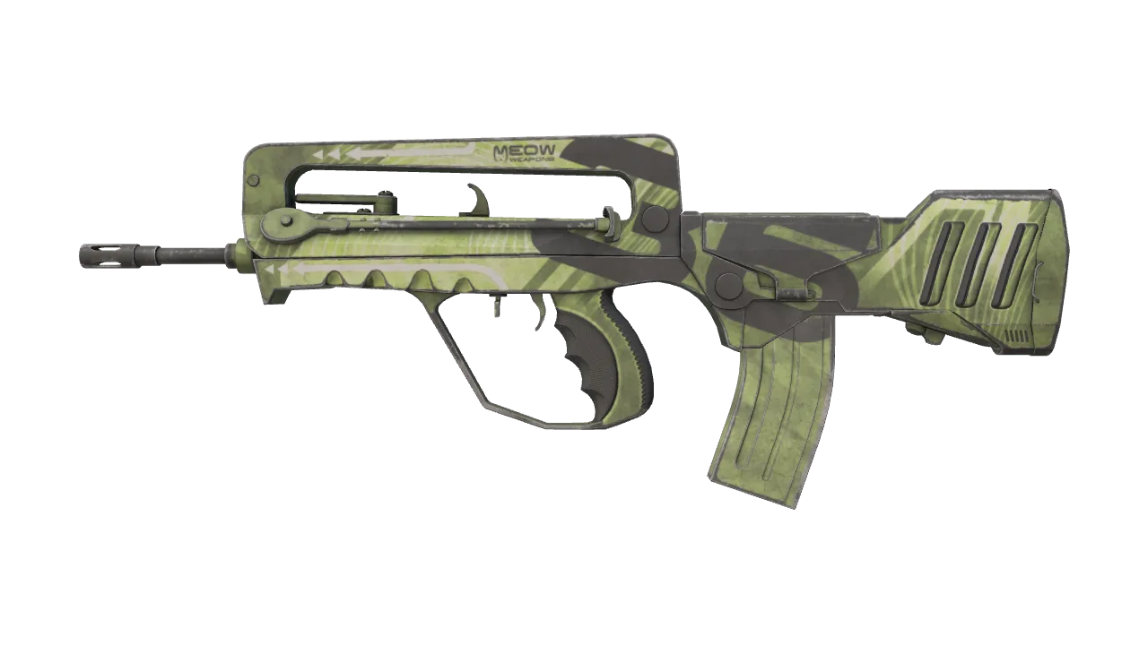Souvenir FAMAS | Meow 36 (Minimal Wear) — Dust II light, front