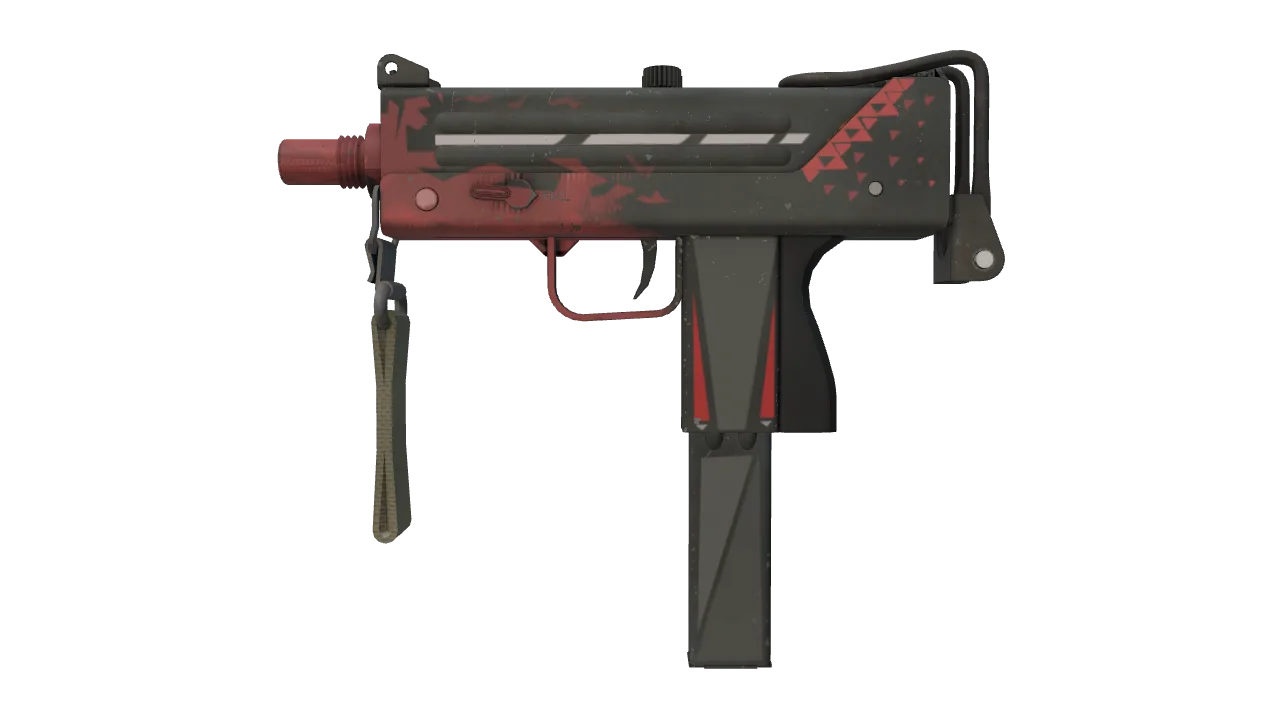 MAC-10 | Tatter (Field-Tested) — Dust II light, front