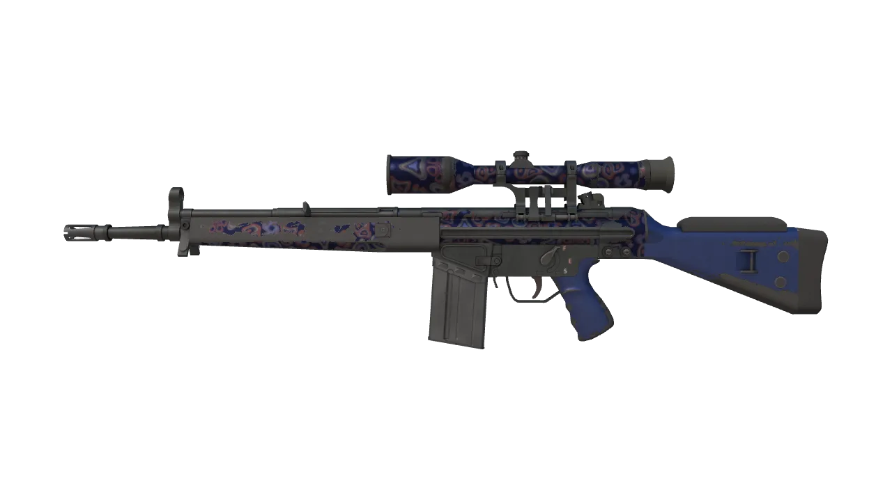 G3SG1 | Violet Murano (Battle-Scarred) — Dust II light, front