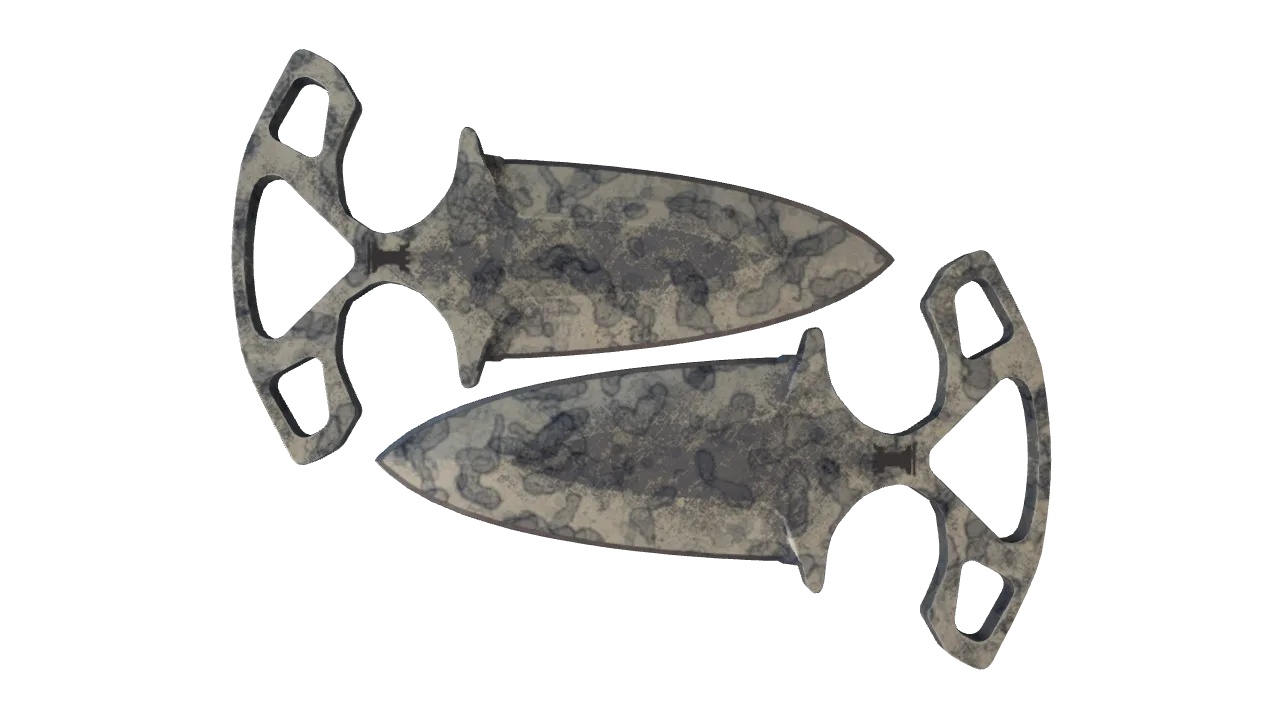 ★ Shadow Daggers | Stained (Battle-Scarred) — Dust II light, front