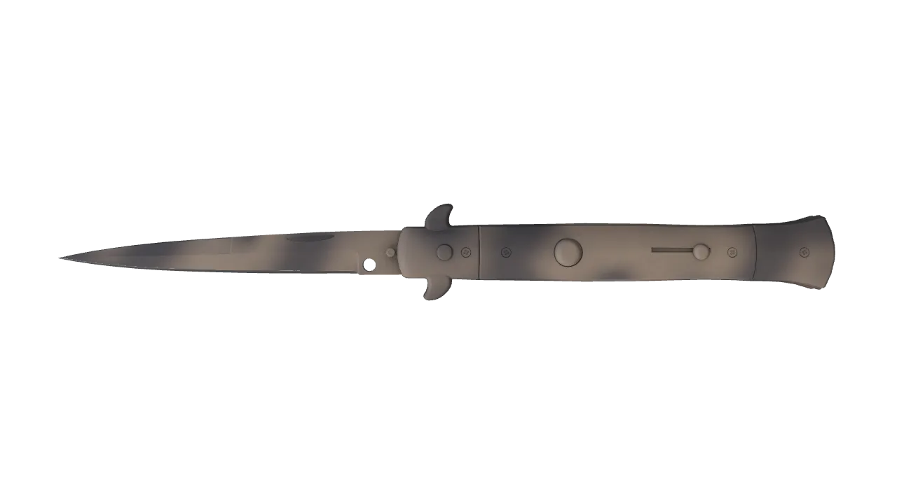 Stiletto Knife | Scorched seed #109, front