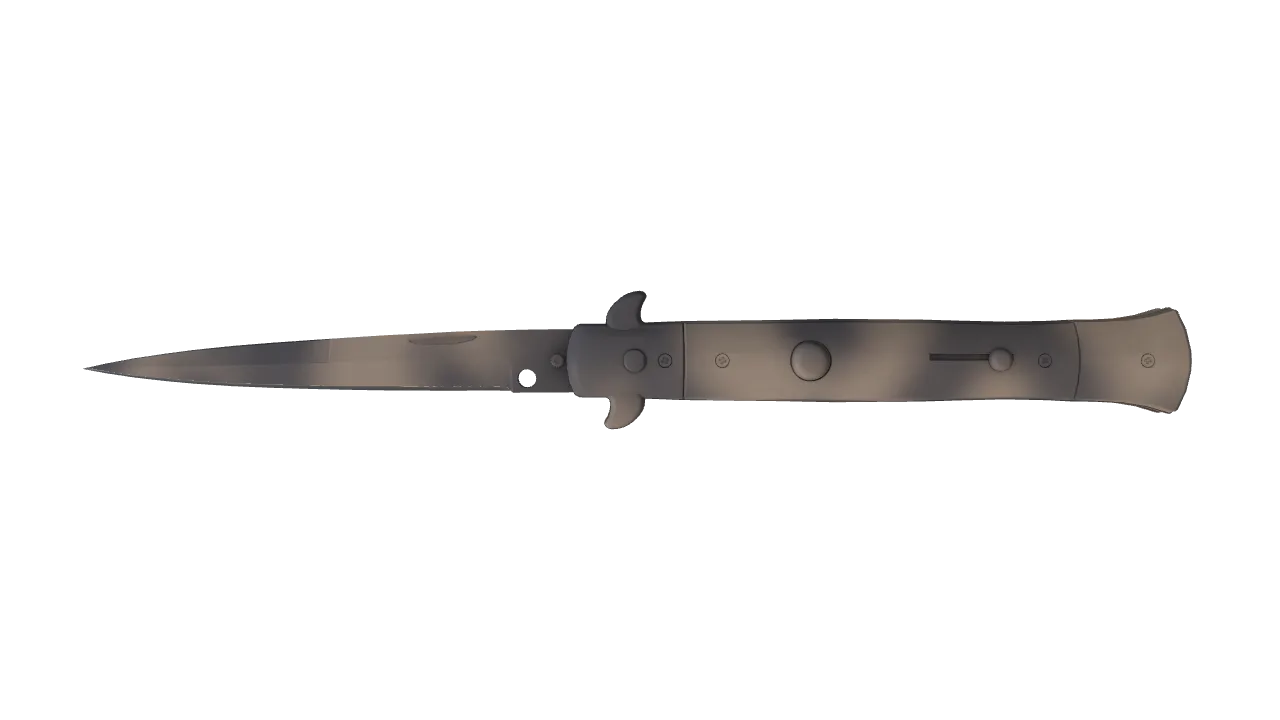 Stiletto Knife | Scorched seed #244, front