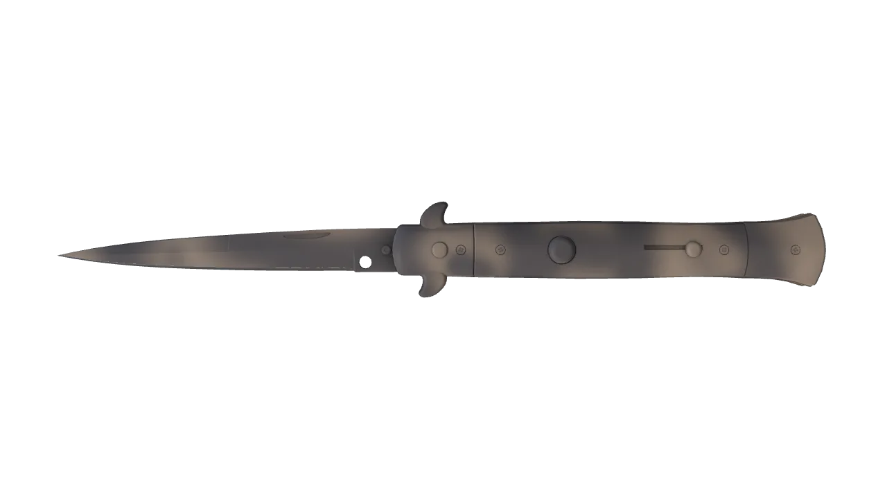 Stiletto Knife | Scorched seed #543, front