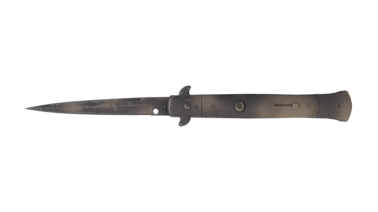 ★ Stiletto Knife | Scorched (Well-Worn) — Dust II light, front