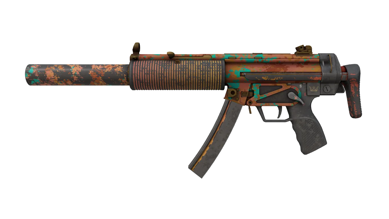MP5-SD | Oxide Oasis (Battle-Scarred) — Dust II light, front